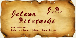 Jelena Miletaški vizit kartica